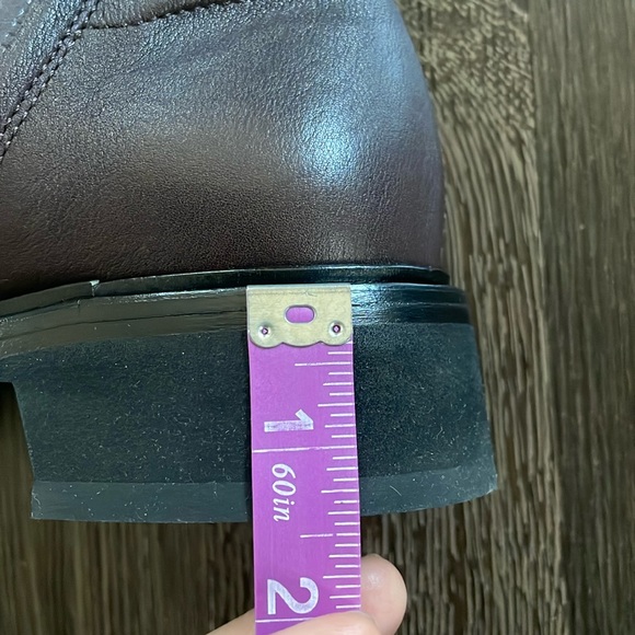 🔺NIB Liberty stretch leather square toe Boots red brown truffle - Picture 6 of 16